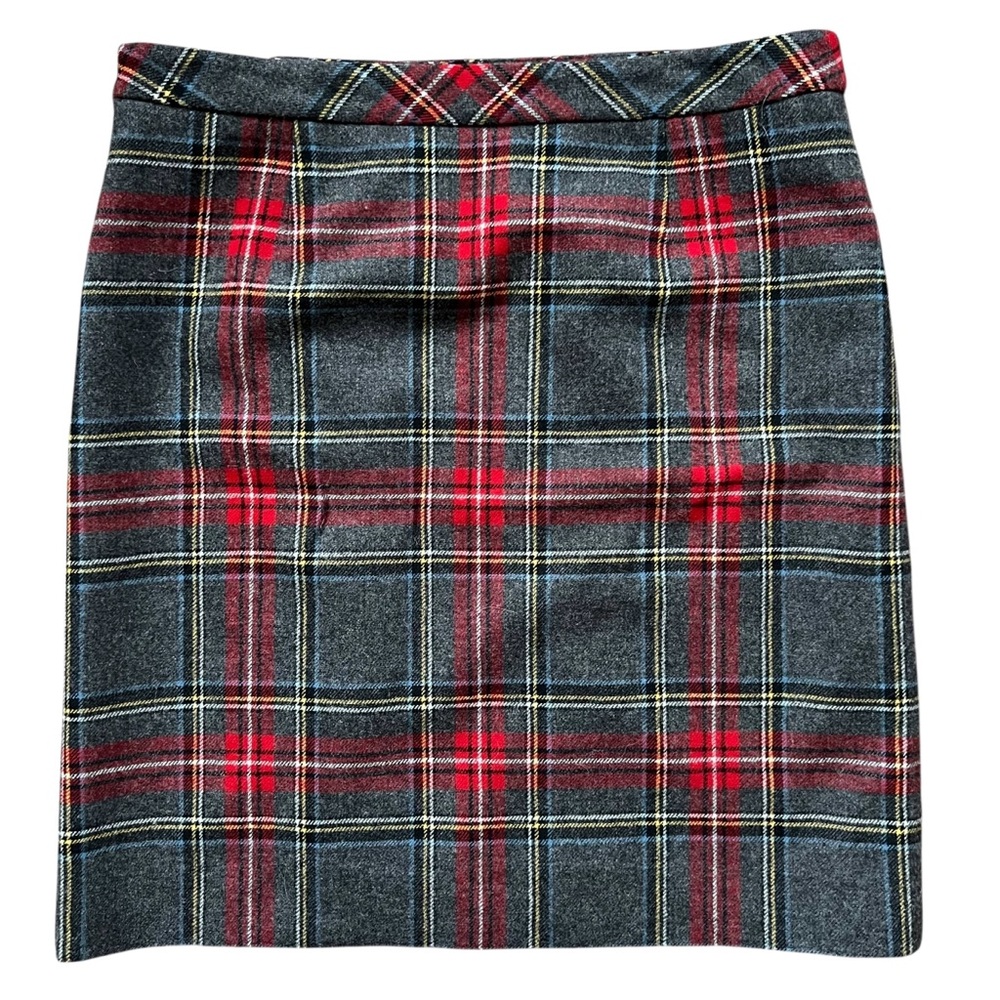 VINTAGE PENDLETON Women’s 100% Virgin Wool Red Grey Plaid Tartan Pencil Skirt - Picture 6 of 8
